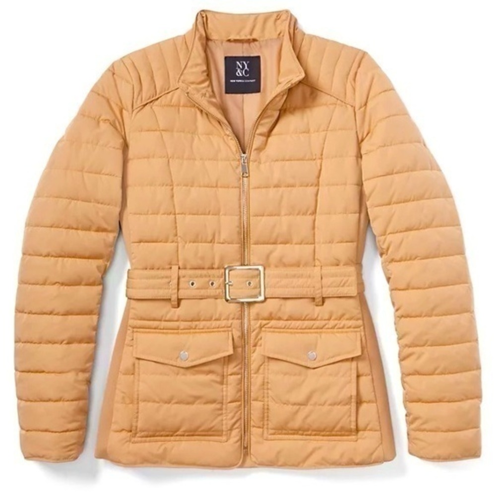 Women’s Jackets | New York and Company Quilted Tan Jacket